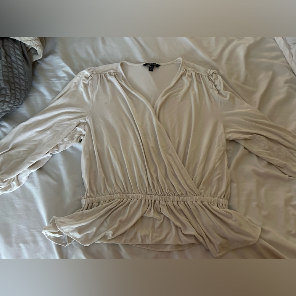Ralph Lauren Cream Wrap Top